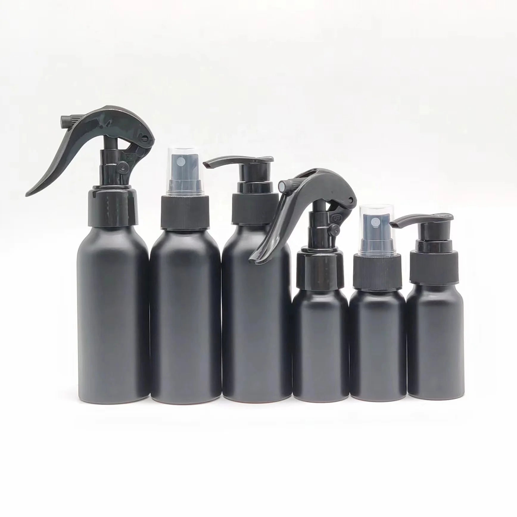 100ml 250ml 600ml Eco-friendly Reusable Aluminum Bottle Offset Printing for Face Cream Dry Shampoo Matte Black Foam Pump Nasa