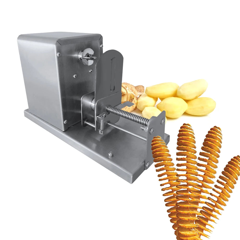 Electric Potato Spiral Slicer Cutter/automatic Rotary Potato Tower Machine/portable Small Carrot Potato Spiral Cutting Machin