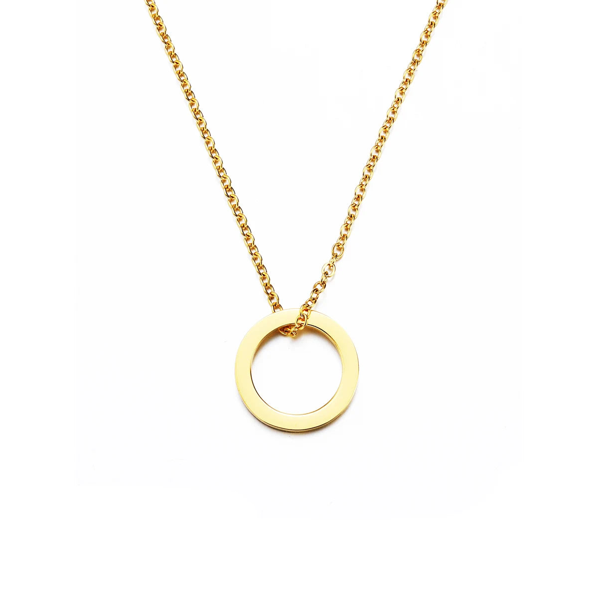 Simple Design Hot Sale Unisex Stainless Steel Pendant Circle Necklace Jewelry