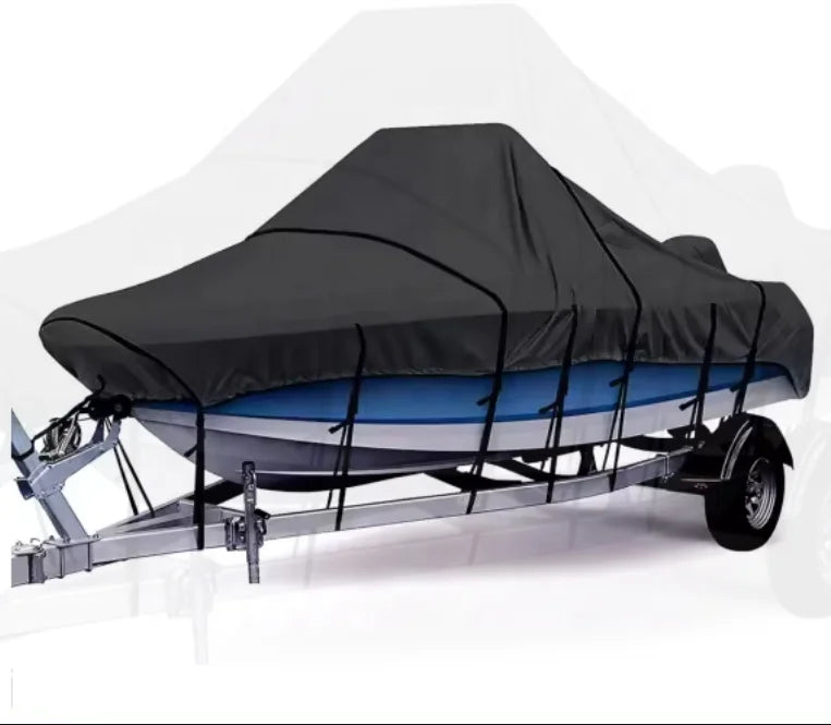 Promotional Lightweight Waterproof Durable Solid Boat Cover Oxford Polyester Fabrics Screen Printed Custom Logo BSCI Certifie