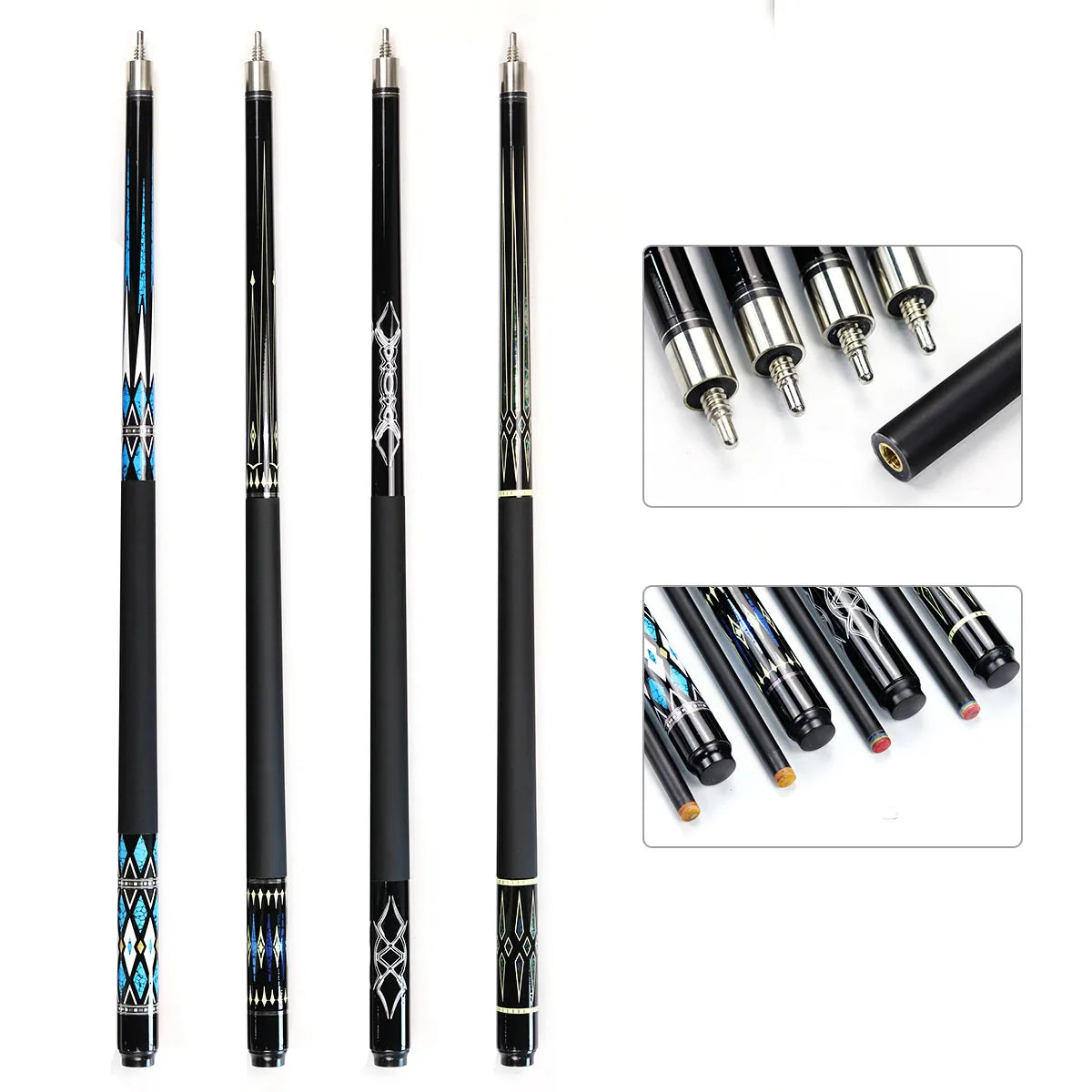 Hot Sell  1/2-pc 58 Inches Carbon Billiard Sport Taco Graphite Pool Cue