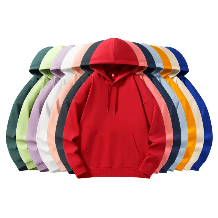 Custom Printed Velvet Multicolor Long Sleeve Pullover Oversized Blank Crewneck Hoodie 5XL Thick Autumn