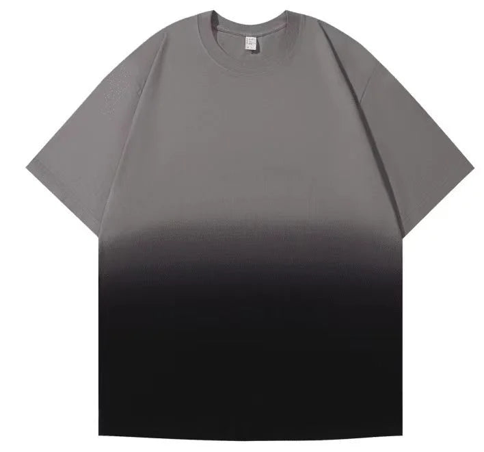 Men's Stylish Gradient Color Pattern Shirt Casual Breathable Crew Neck Short Sleeve Tee Top T-shirt