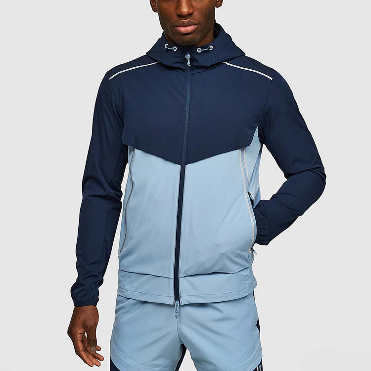 Spring Outdoor Custom Logo Mens Windbreaker Windproof Sport Reflective Woven Running Jacket