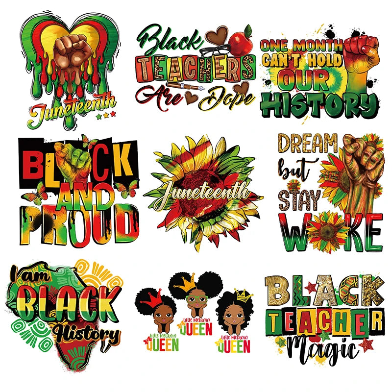Black History Custom Iron on Patches Decals Plastisol Clear Film Ready to Press Screen Print  Transfers for T Shirts