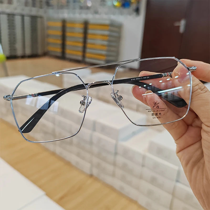 8765 High Quality Metal Frame Women Anti Reflection Reflective Blue Light  New Design Optical Frame Eyeglasses 2026