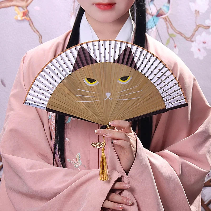 Vintage Flower Fans for Women Girls Wedding Festival Dance Gift Performances Bamboo Crafts Folding Fan Wedding Gifts for Gues