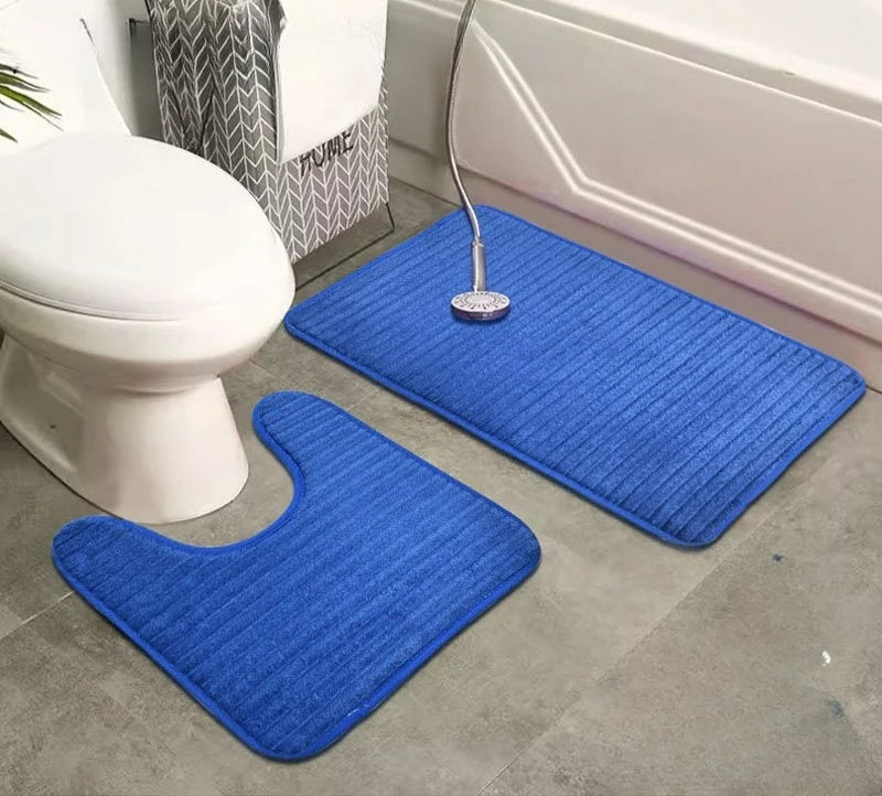 Source Factory Wholesale Quadrate Flannel Velvet Coral Bathroom Thin Absorbent Non-slip Mat Washable Stain Resistant Home Use