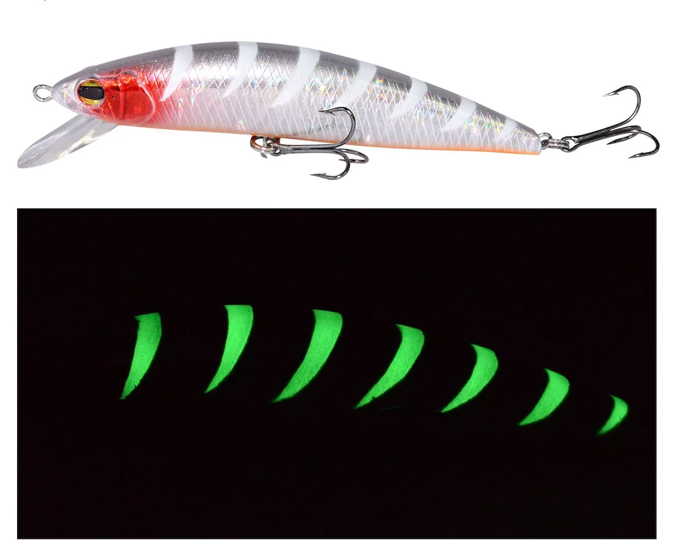 Guosong Luminous Minnow Lures 120mm 40g Sinking Simulation Bass Blackfish Fishing Lure