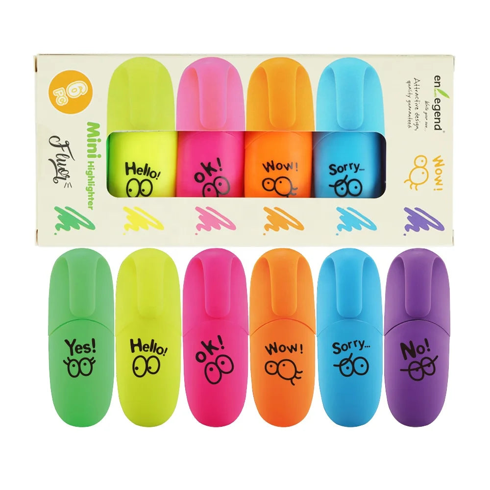 Promotional Rainbow Set: Wholesale Mini Scented Oval Highlighter Markers for Kids