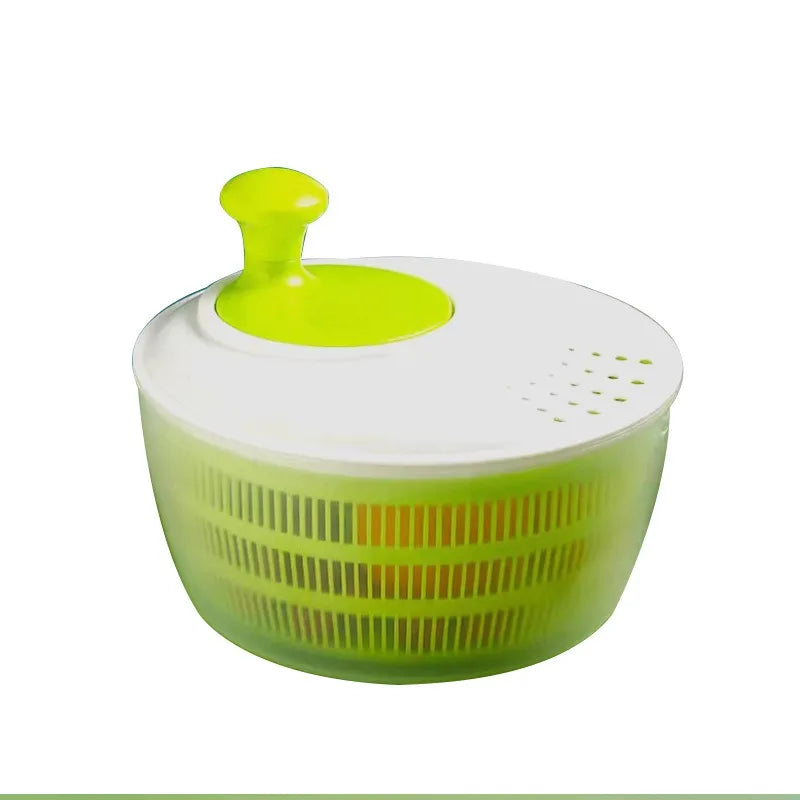 2-in-1 Plastic Kitchen Salad Spinner Manual Lettuce Fruit Washer Rotary Handle Vegetable Dryer Julienne Slicer Fruit Fries To