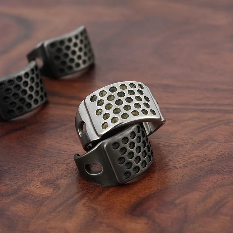 Thickened High Hard Stainless Steel Thimble Tool Finger Cover for Handmade Leather Art Fabric Cross Stitch