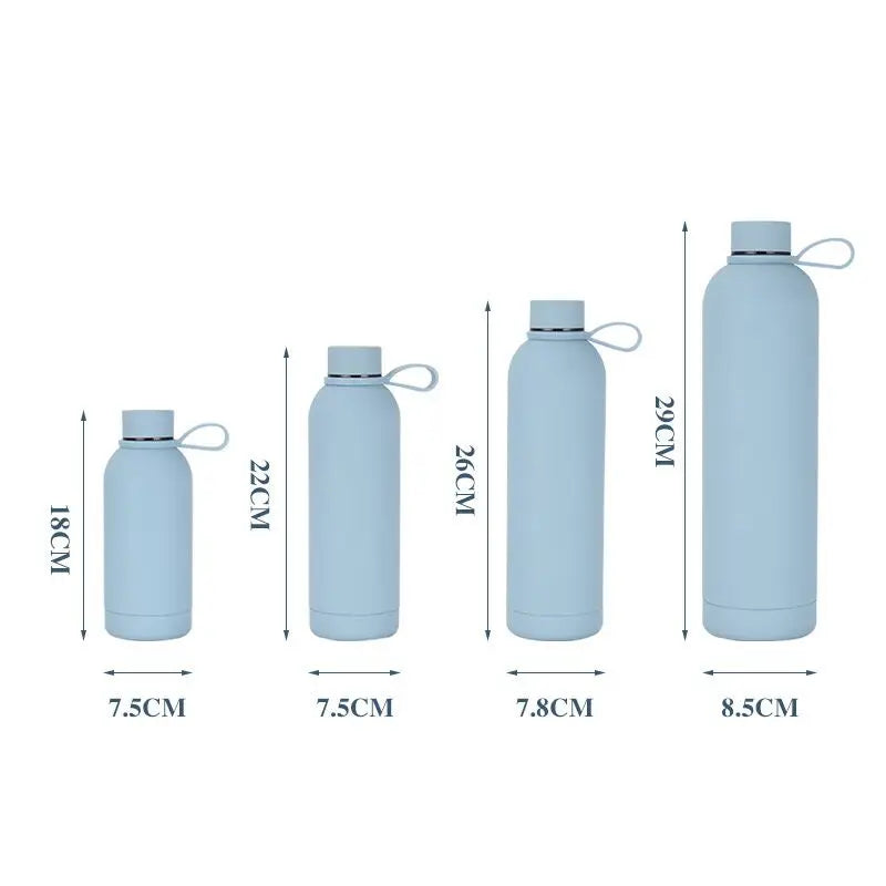 Wholesale Price Gym Rubber Hot Insulated Glass Double Wall Stainless Steel Water Bottle With Silicone Handle