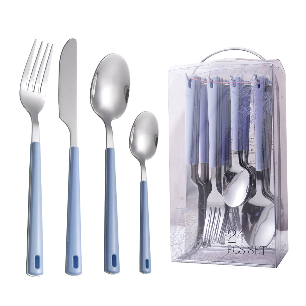 SS430 Stainless Steel Gold Plated Wedding Restaurant Cutlery Sets Silverware Flatware Set