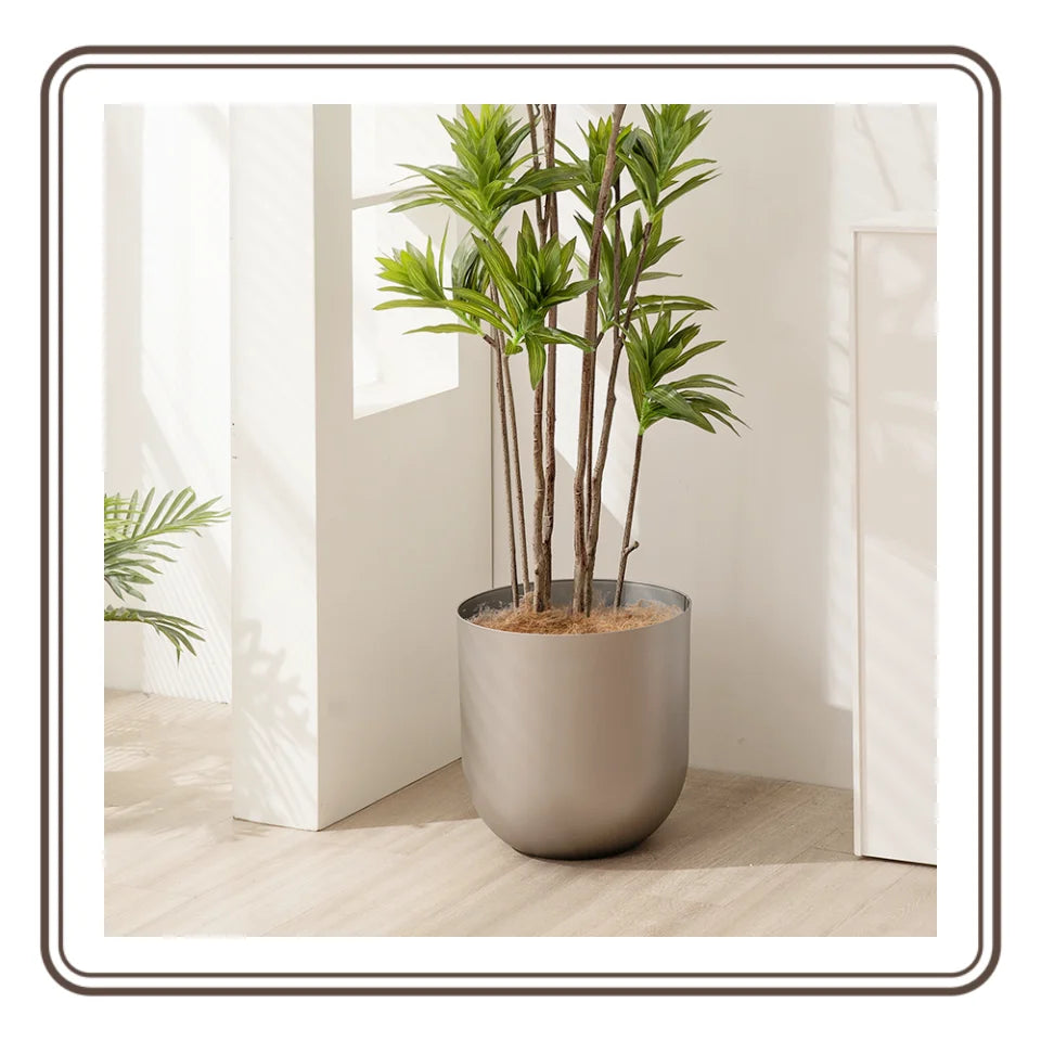 YIZHITANG Large Outdoor Garden Pot 34 X 34 cm Glazed Finish Big Size Plastic Flowerpot for Home Use