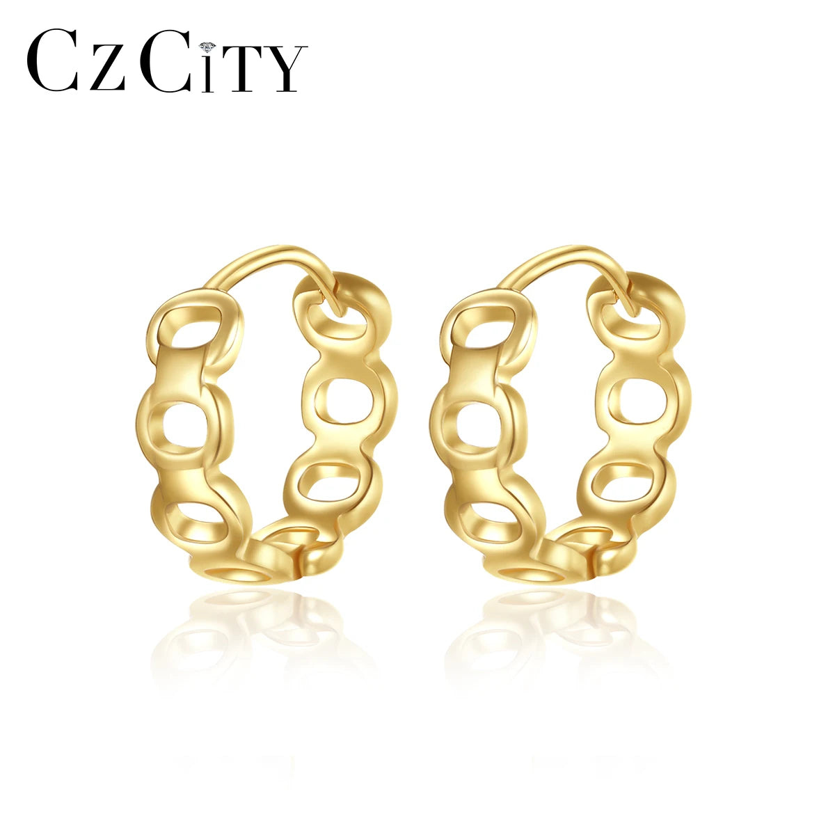 CZCITY Woman Clip-on Earing 925 Geometric Silver Fashion Simple Trendy Metal Hot Sale Minimalist Jewelry Earring
