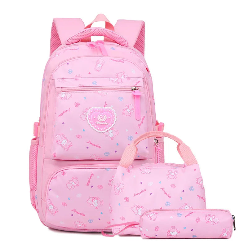 Factory Wholesale 2026 Student Schoolbag with Lunch Bag for Girls Fashion Printing Backpack Cute Large-capacity School Bag Se