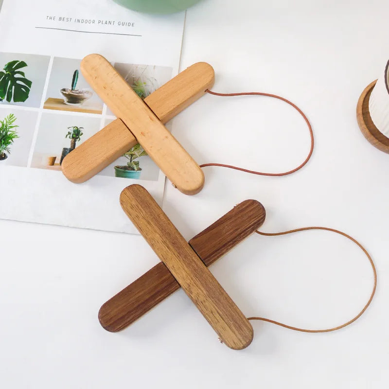 Hot Sale Thickened Table Cross Dinner Holder Insulated Acacia Beech Wooden Kitchen Dining Table Sand Pot Mat