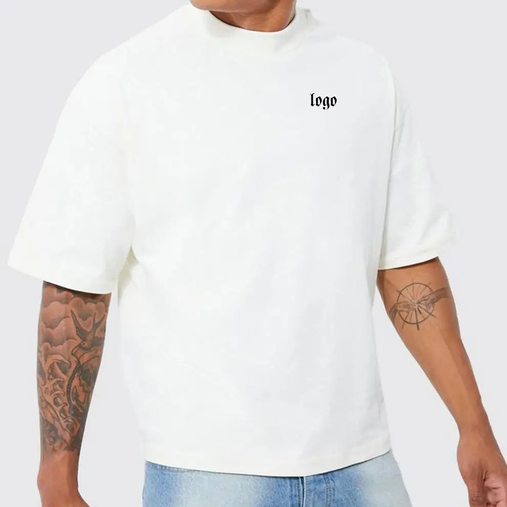 230g Oversized Cotton T Shirts Custom Logo Screen Print Heavyweight T-Shirt Drop Shoulder T-Shirts Plus Size Men's Tshirt