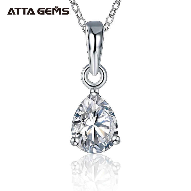 Wholesale Women Luxury D Color VVS 8*6mm Pear Shape Moissanite Pendant 925 Sterling Silver Necklace Pendant for Women
