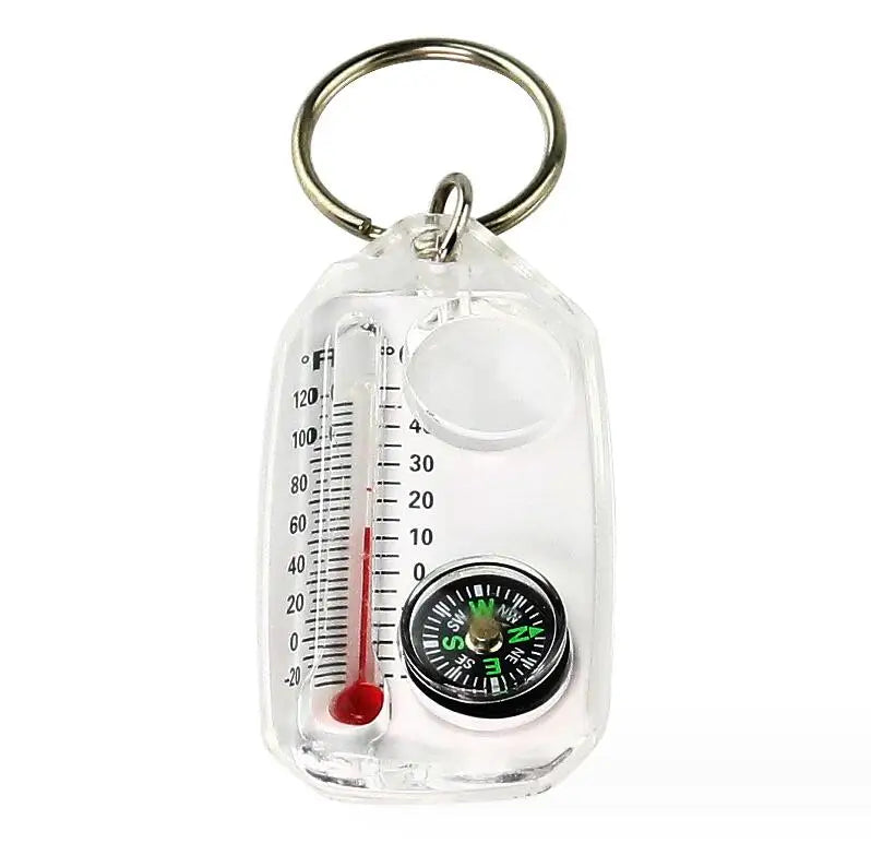 Wholesale Portable Mini Keychain Compass with Thermometer for Mountain-climbing Hanging Ring