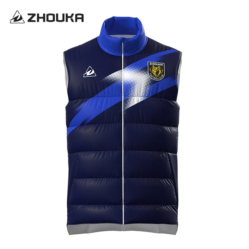 Winter Outdoor Football Down Cotton Vest Warm and Waterproof Men's Football Sleeveless Down Jacket Vest
