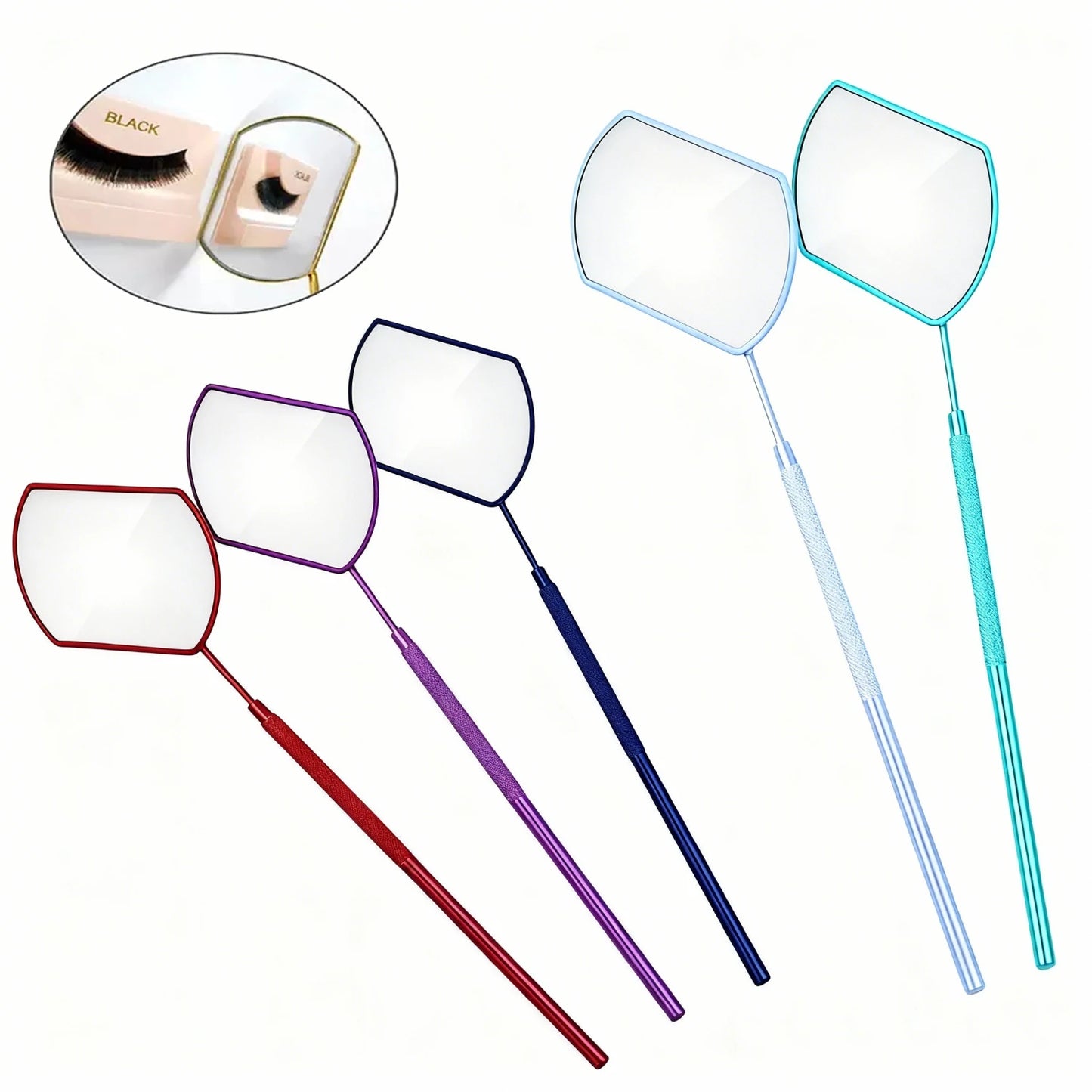 Dentel Mirror Square Eyelash Checking Mirror Private Label Colorful Stainless Steel Aluminum Personalized Cosmetic Mirror