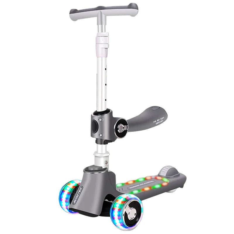 Sport Training Extra-Wide Deck Foldable Kids Scooter 3 Wheels PU Light-Up Toddler Children Kick Scooter for Kids