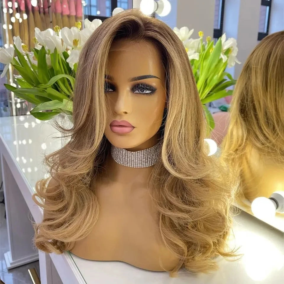 Fashionable Lace Front Wigs Loose Wave Blonde Wig Invisible Hairline HD Lace Wig European Hair for Women