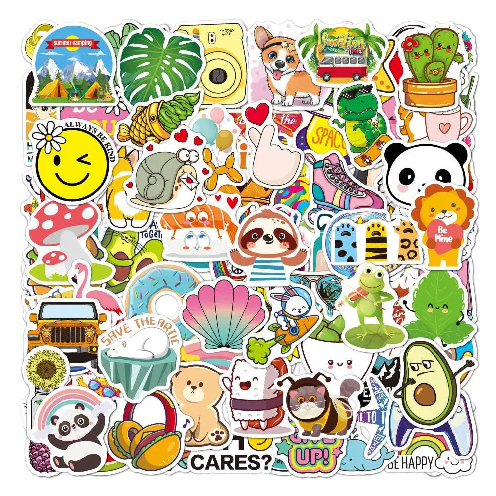 100 PCS Colorful VSCO Kids Stickers Pack Printing Cute Aesthetic Vinyl Waterproof Stickers for Laptop Water Bottle Phone