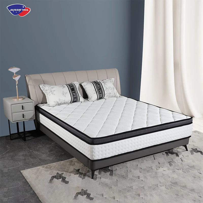 5 Star Hotels Mattress Protector Fireproof Hotel Top Quality Soft Hybrid Mattress Pocket Spring Mattress