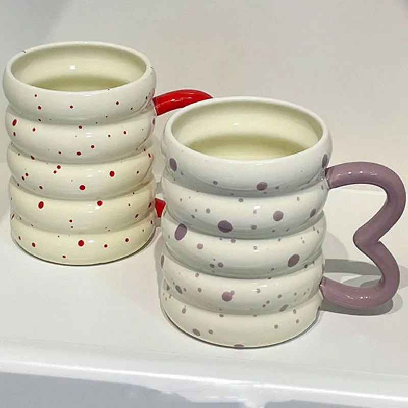 Ins Donut Splash Ink Ceramic Mug Design Fat Ceramic Mug