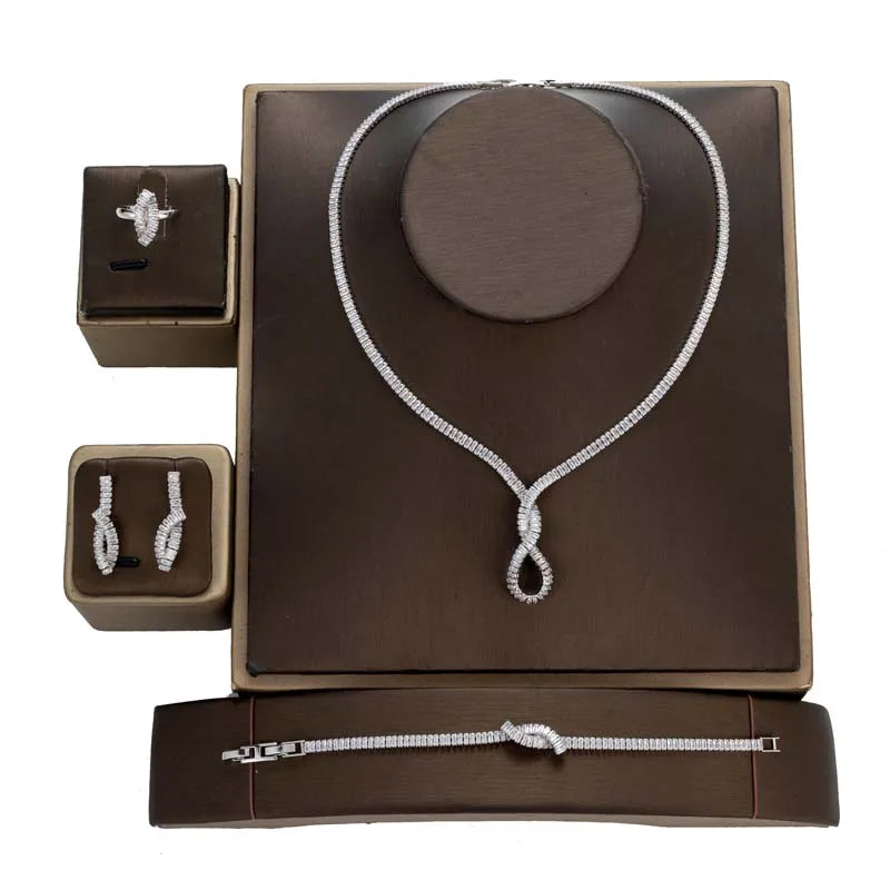 Fashion Jewelry Set Women Wholesale Luxury Dubai Cubic Zirconia High-end Necklace Set Bridal Yiwu Handmade Style BN8014