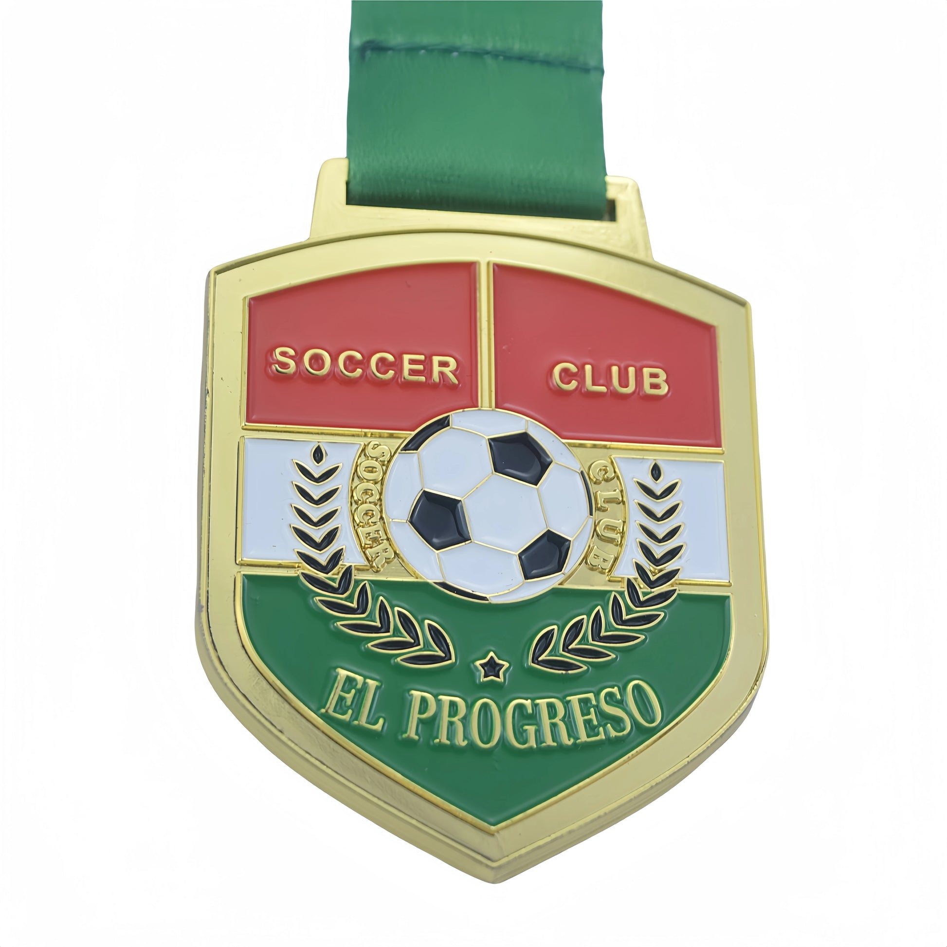 Custom High-Quality Soccer Medals Panama Medals with Enamel Coloring and Gold Plating SOCCER CLUB EL PROGRESO Medal