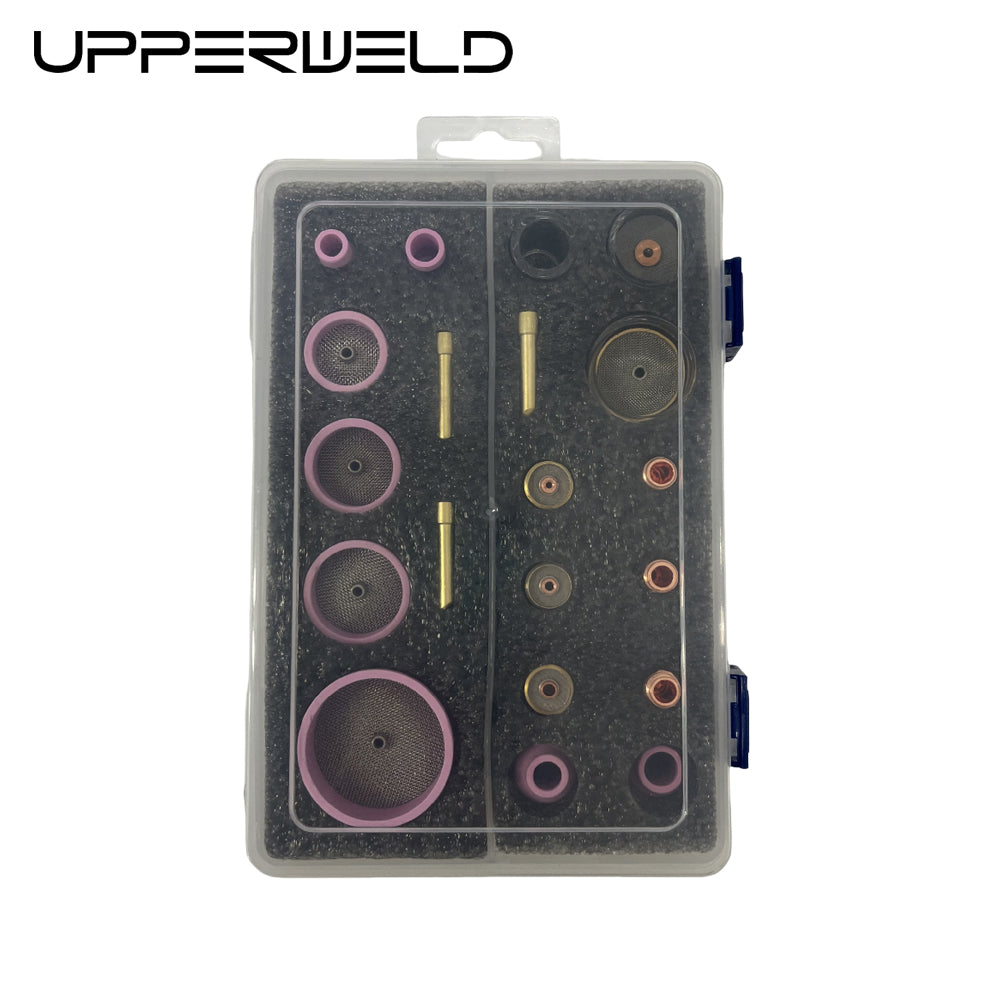 TIG Welding Torch Accessories Kit Ceramic Nozzle Gas Lens Collet Body for WP-17/18/26