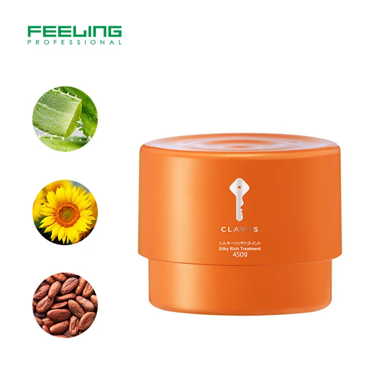 FEELING Professional CLAVIS Silky Rich Treatment 450gl Nourishing Dry Hair Smoothing Shining