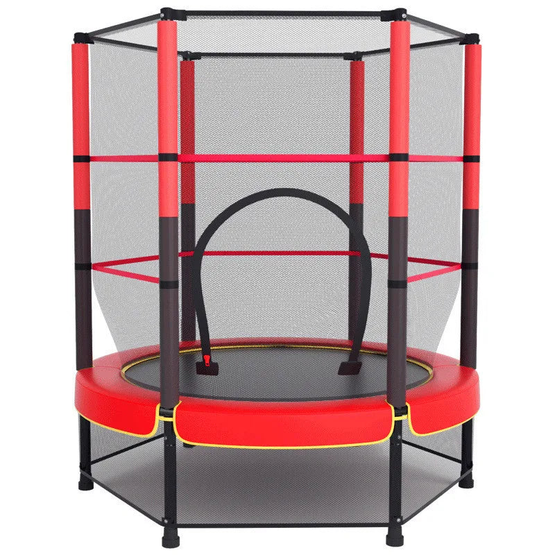 Children's Garden Trampoline Diameter 140 cm Indoor Trampoline with Safety Net Indoor Trampoline Rubber Rope Suspension Fitne
