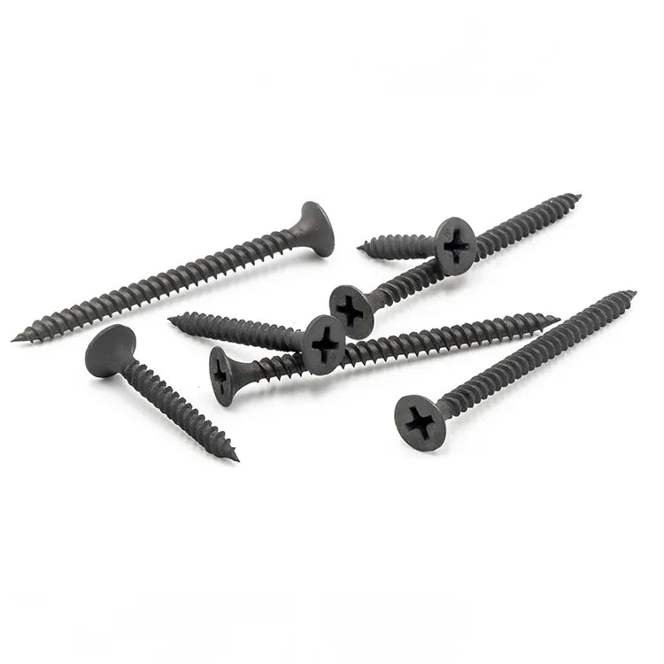 Manufacturer Supply Drywall Screws Fine Thread  Various Size  Self Tapping Screw Black M3.5*30 Aluminum Drywall-Screw