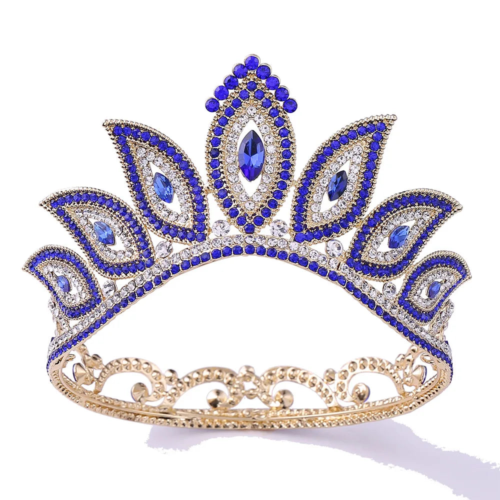 Bride Many Colors Tiara Crystal Crown Rhinestone Beauty Elegant Bridal Baroque Tiara Pageant Crowns
