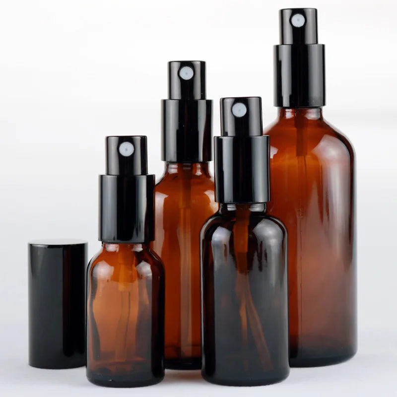MUB Manufacture 10ml 20ml 30ml Amber Essential Oil Glass Bottle With Spray Top