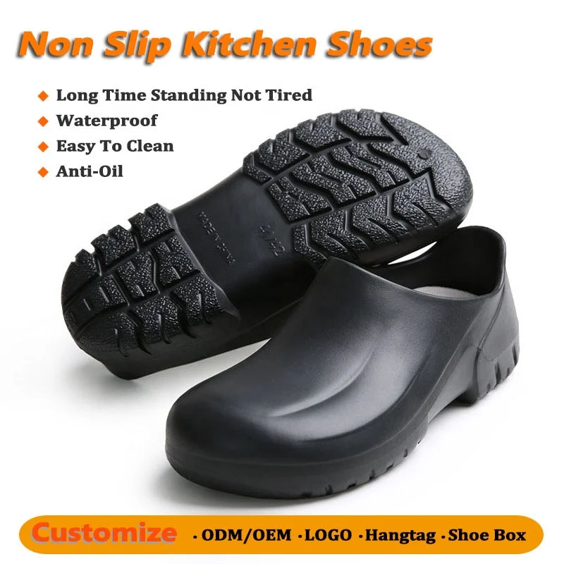Waterproof Work Shoes Lightweight With Thick Soles Clean Non-Slip Food Restaurant Safety Rain Shoes Ankle Kitchen Nurse Shoes