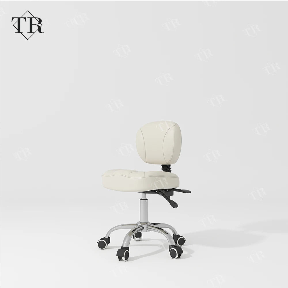 Turri Stock Adjustable Height Contemporary PU Leather Beauty Salon Manicure Nail Chair Brown Makeup Styling Swivel Rolling