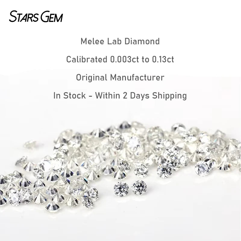 1ct/Bag Melee Lab-Grown Diamonds Small Size 0.003ct - 0.1ct DEF VVS/VS  Synthetic Diamond Price Per Carat Loose Lab Diamonds