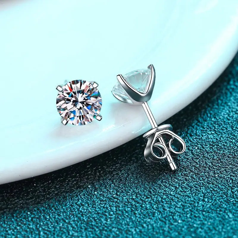 Customized Designer Earrings Women VVS1 Moissanite Earrings GRA Certificate Jewelry 925 Sterling Silver Stud Earrings for Men