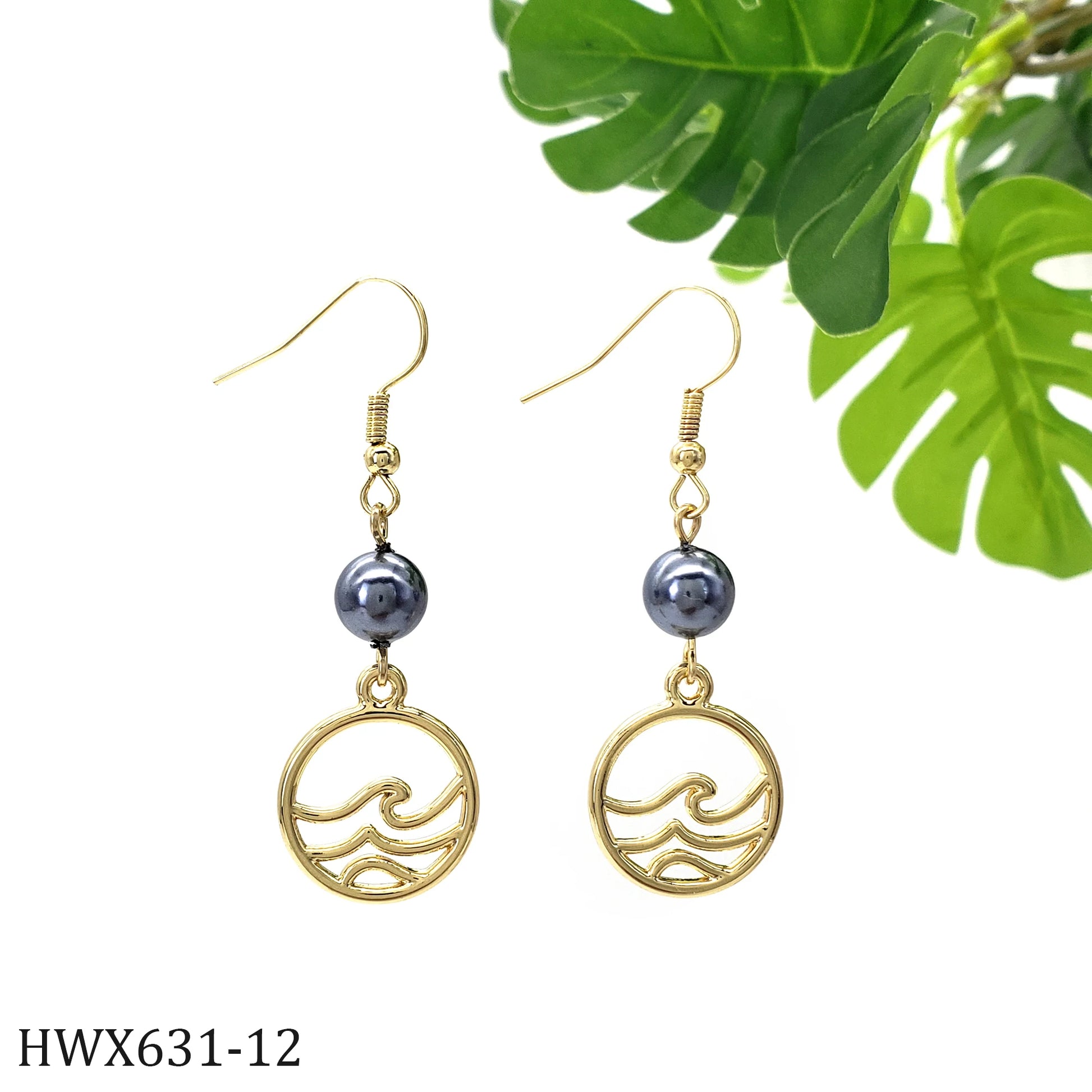 Hawaiian Jewelry Gold Plating Small Round Wave Pendant Women's Accessories Fashion Jewelry Earrings