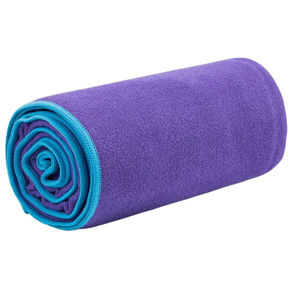 Hot Sell Custom Premium Microfiber Non-slip Silicone Waffle Texture Tie Dye Design Yoga Mat Towel for Adults with Bag
