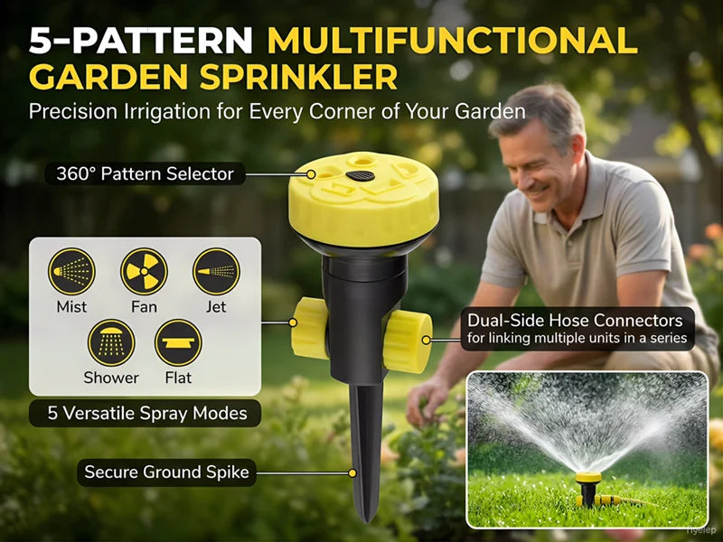 HONGCHEN Portable Plastic Cover Low Pressure Mini Mobile Garden Irrigation System Micro Sprinkler 360 Gear Drive