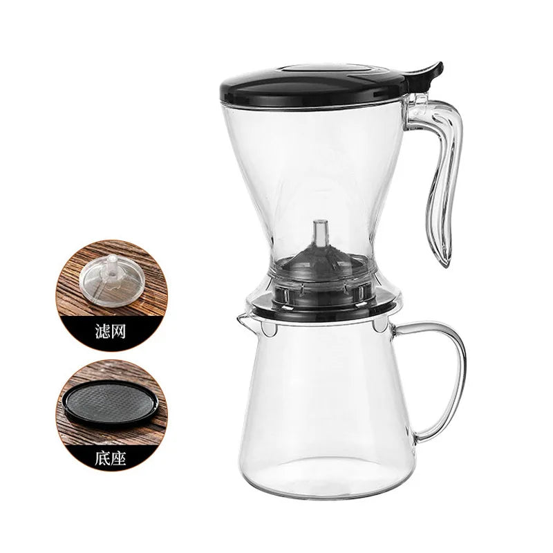 Customized 600ML Smart Easy Tea Steeper Tea Infuser Teapot & Perfect Bottom Drip Tea Maker Bottom Dispensing Teapot with coas
