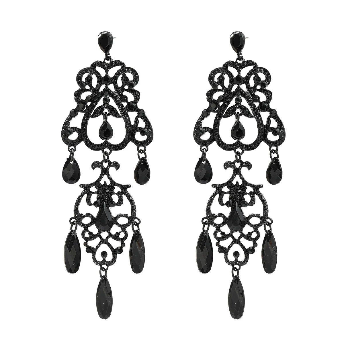 JL18566 New European And American Retro Earrings Women's Multi-layer Alloy Flower Exaggerated Earrings Bohemian Jewelry