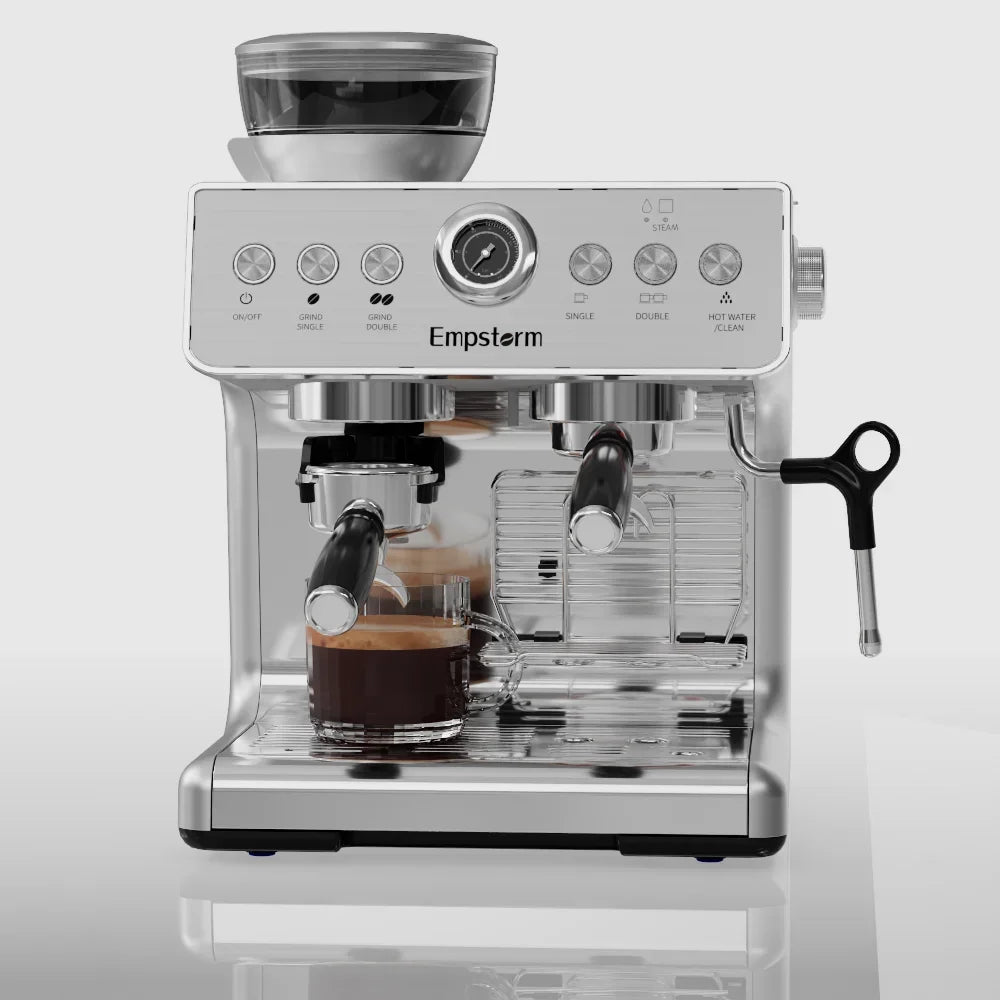 Semi-Automatic Electric Portable Coffee Machine 20 Bars Pressure Stainless Steel Bean-to-Cup Brew System for Household Car Us